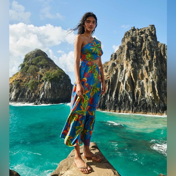 Farm Rio Sunny Day One Shoulder Maxi Dress - Picture 2 of 11